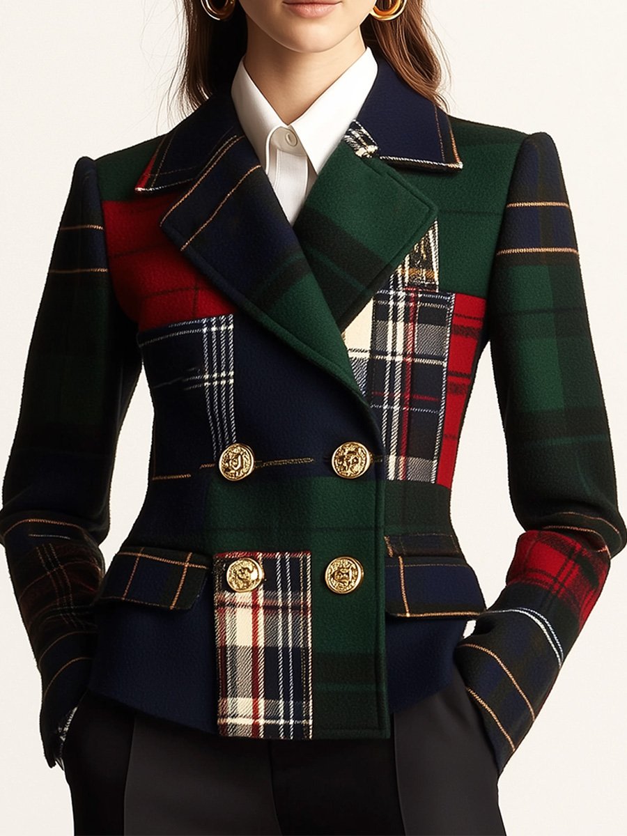 TRISHA – OP MAAT GEMAAKTE PATCHWORK BLAZER