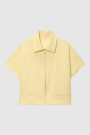 Kort Jasje Dames Cropped Rits Revers Casual Chic