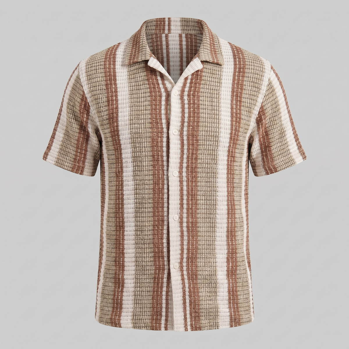 Korte Mouw Gestreept Overhemd Heren Casual Zomer