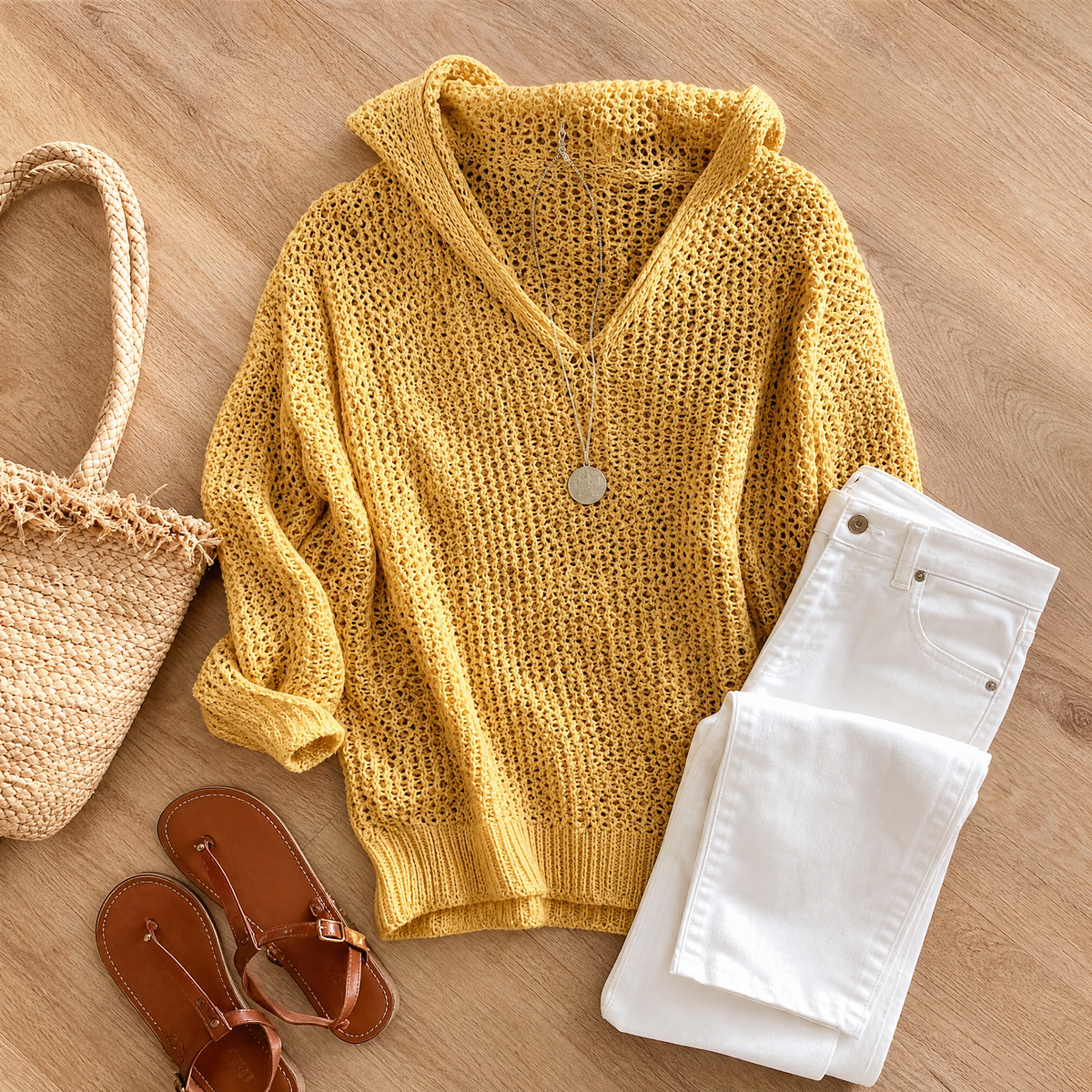 Delyne – Dames Open-Knit Hooded Pullover