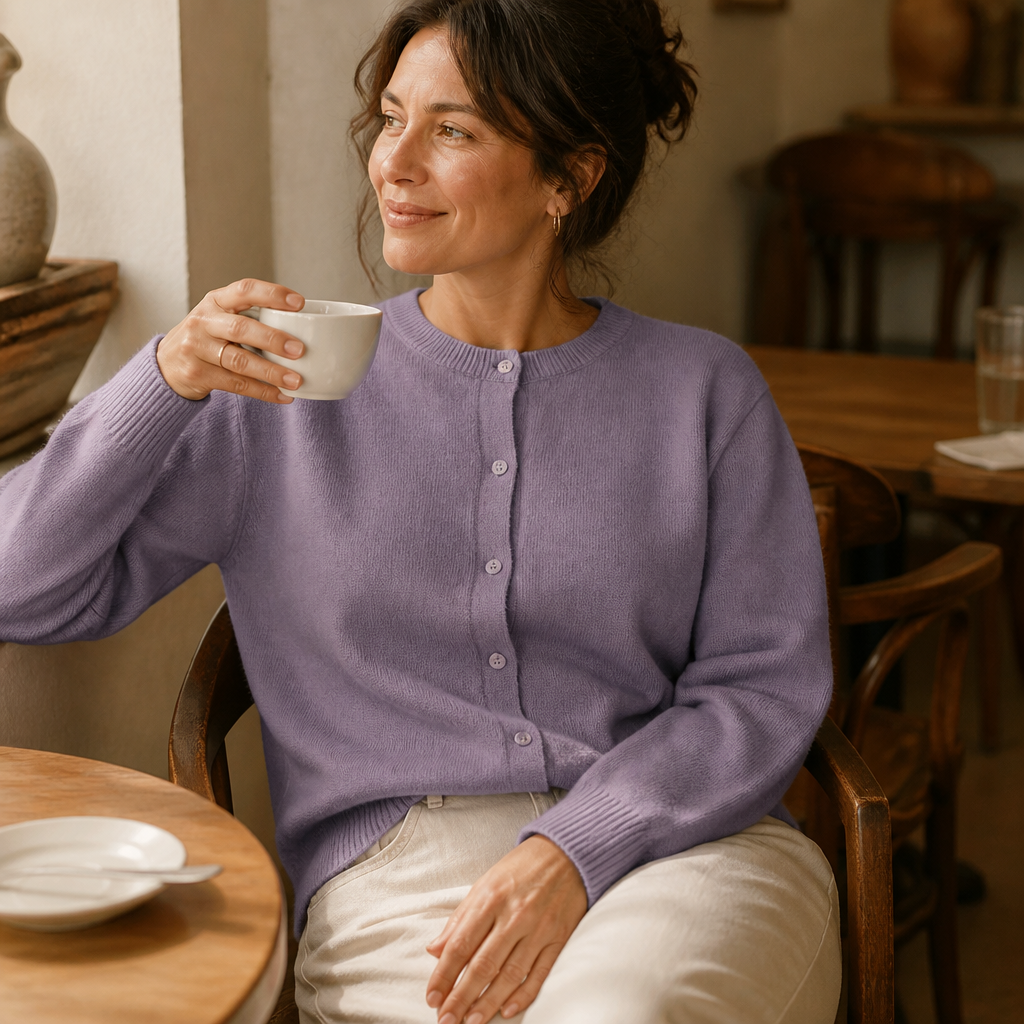 Wearbella – Korte Geborstelde Knit Knopen-Voorkant Cardigan