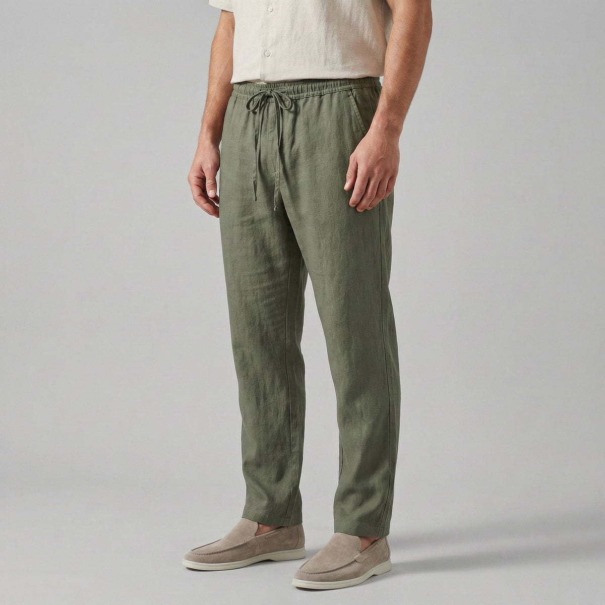 Linnen Broek Heren Wide Leg Casual Zomer