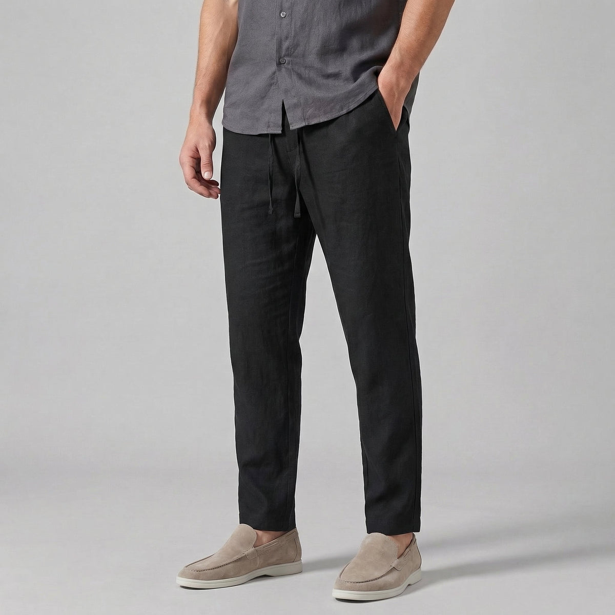 Linnen Broek Heren Wide Leg Casual Zomer