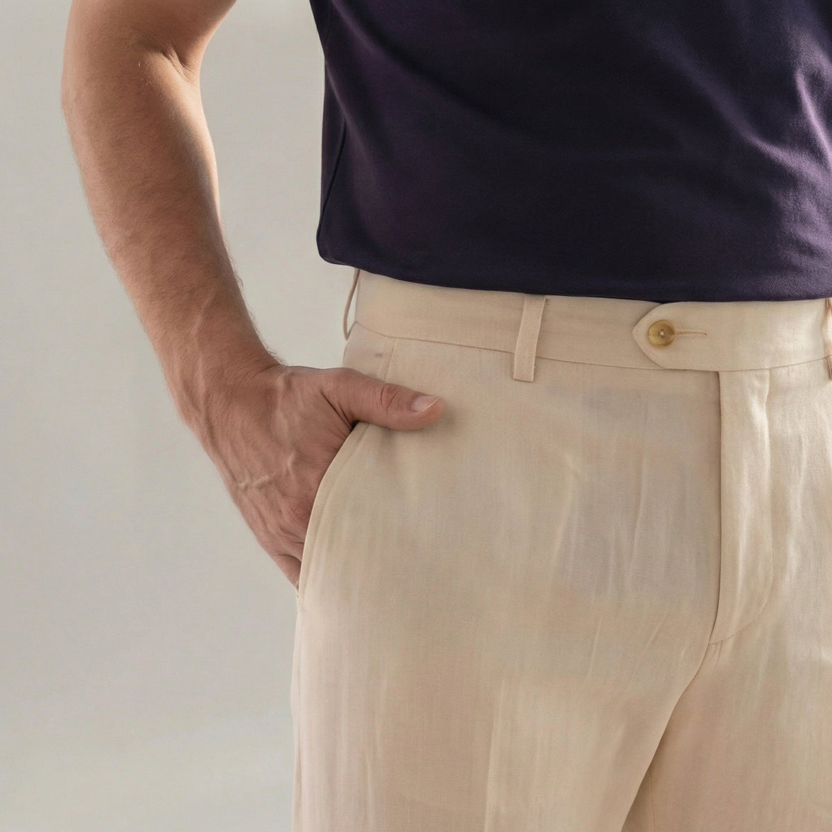 Linnen Broek Heren Zomer Casual Formeel