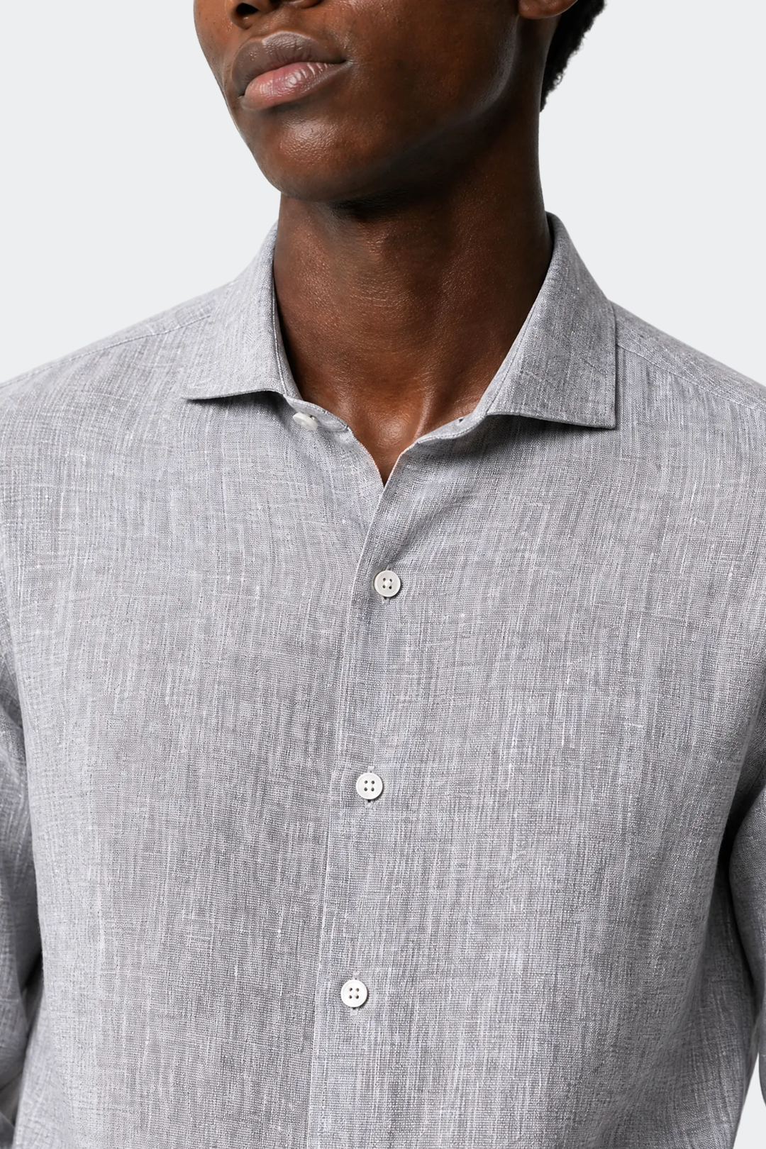 Linnen Overhemd Heren Relaxed Fit Spread Collar