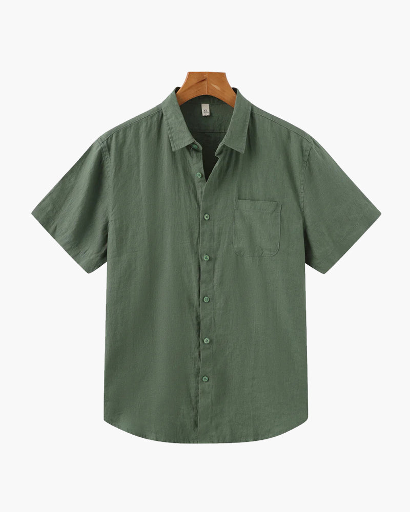 Linnen Shirt Korte Mouwen Heren Zomer Casual