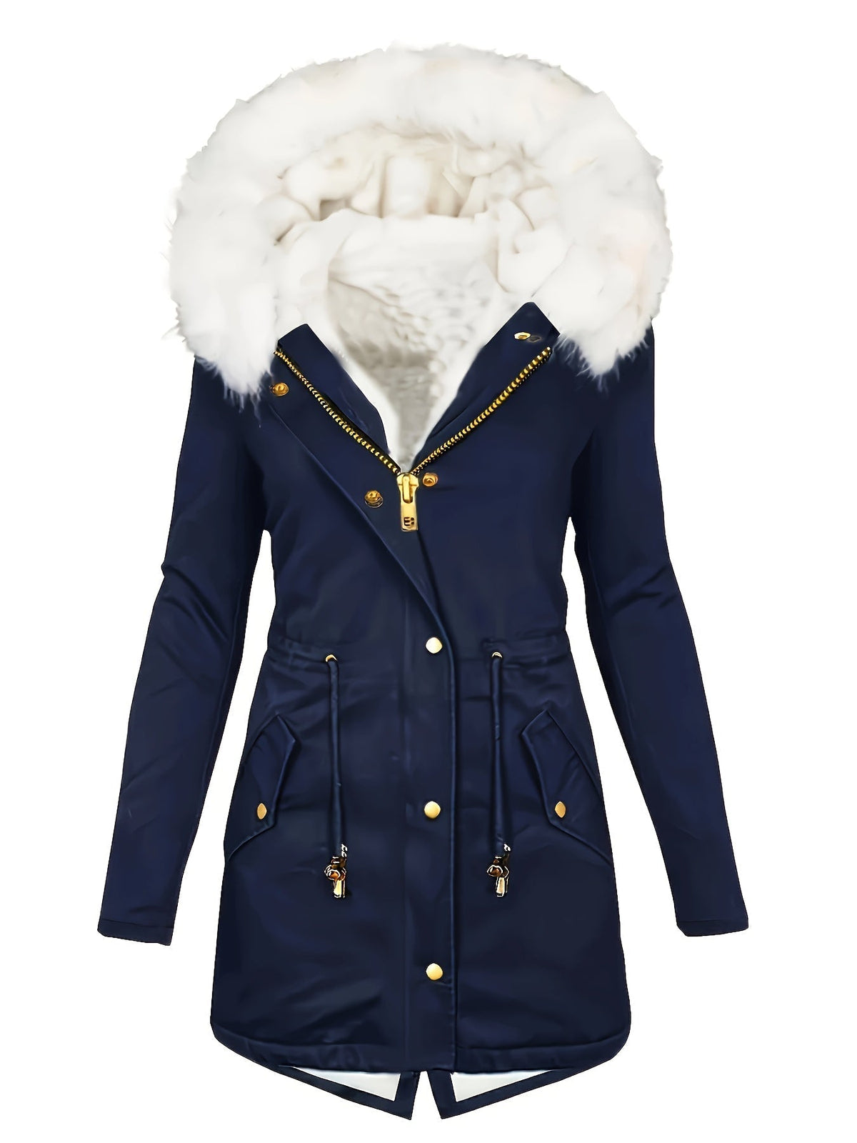 Lotte | Casual jas met capuchon en nep bont