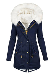 Lotte | Casual jas met capuchon en nep bont