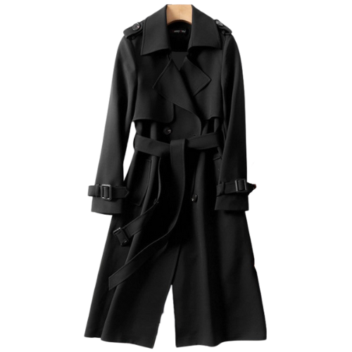 Lotte | Elegante lange dames jas met dubbele knopen