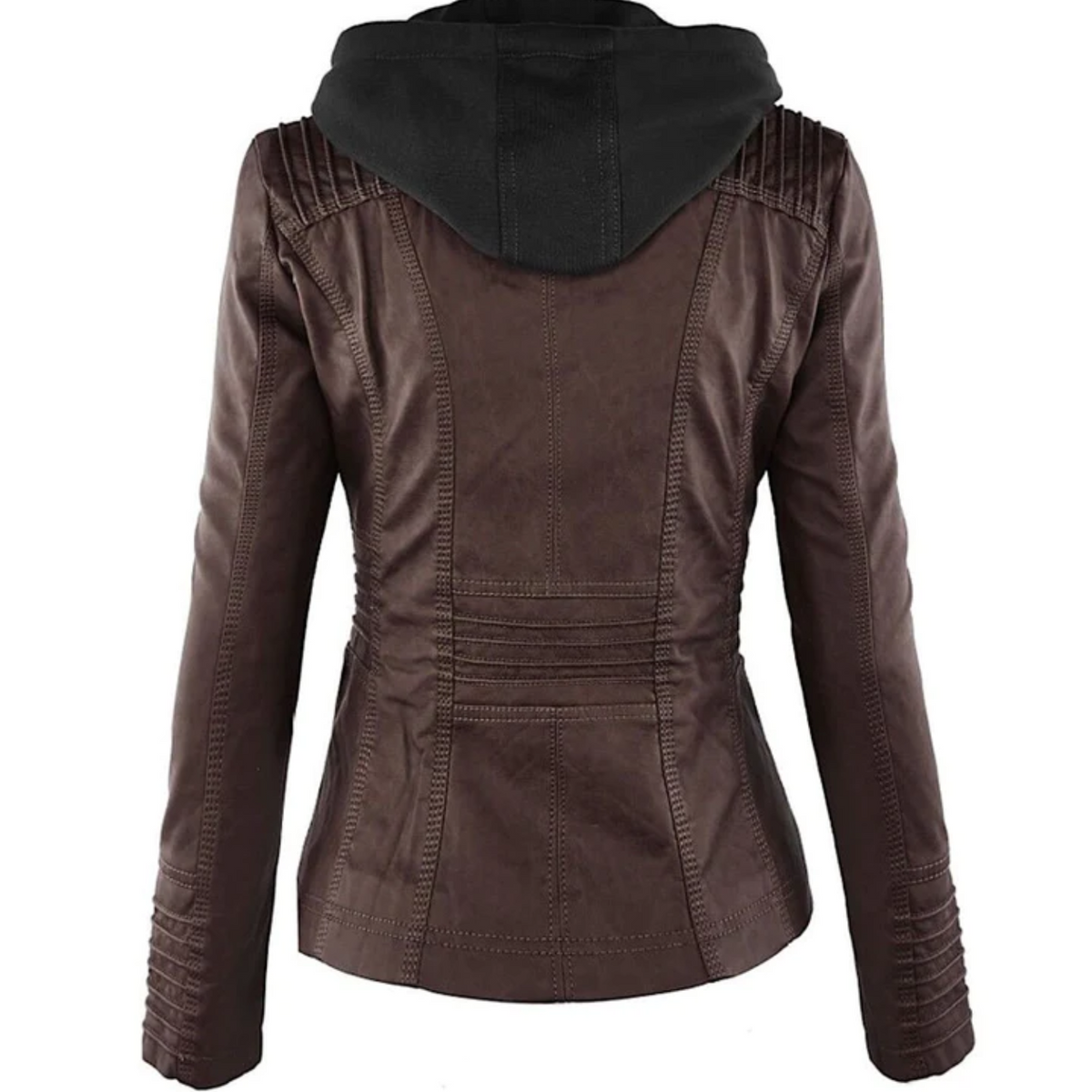 Lotte | Elegante leren dames jas met capuchon