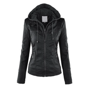 Lotte | Elegante leren dames jas met capuchon