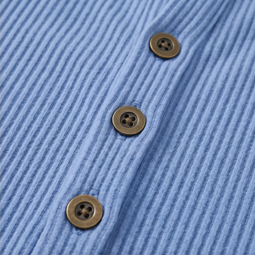 Lunavia - Geribde Button-Up Henley Tuniek