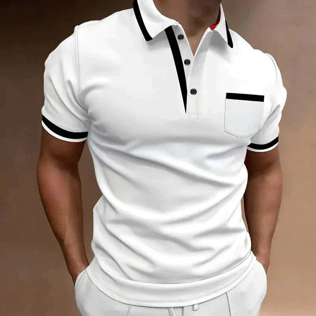Klassiek poloshirt voor heren, tijdloze pasvorm, dagelijkse elegantie