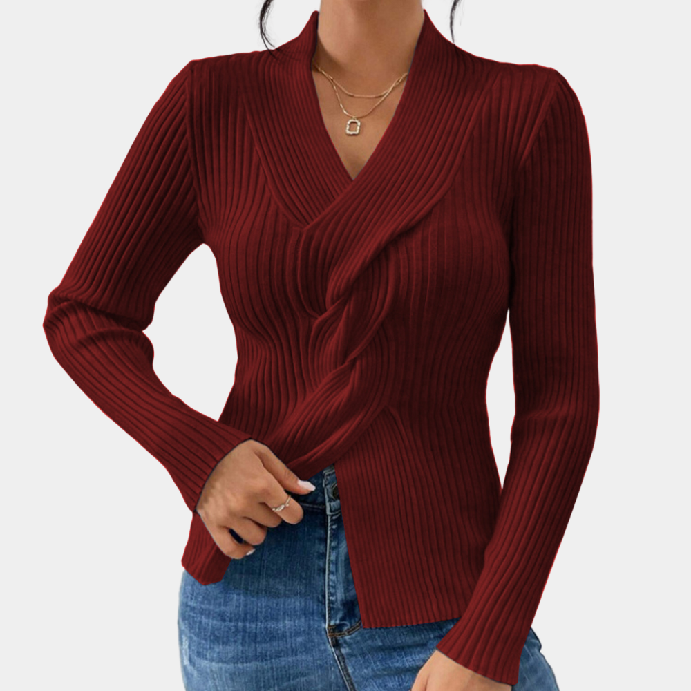 Elegante Gebreide Dames trui met v-hals