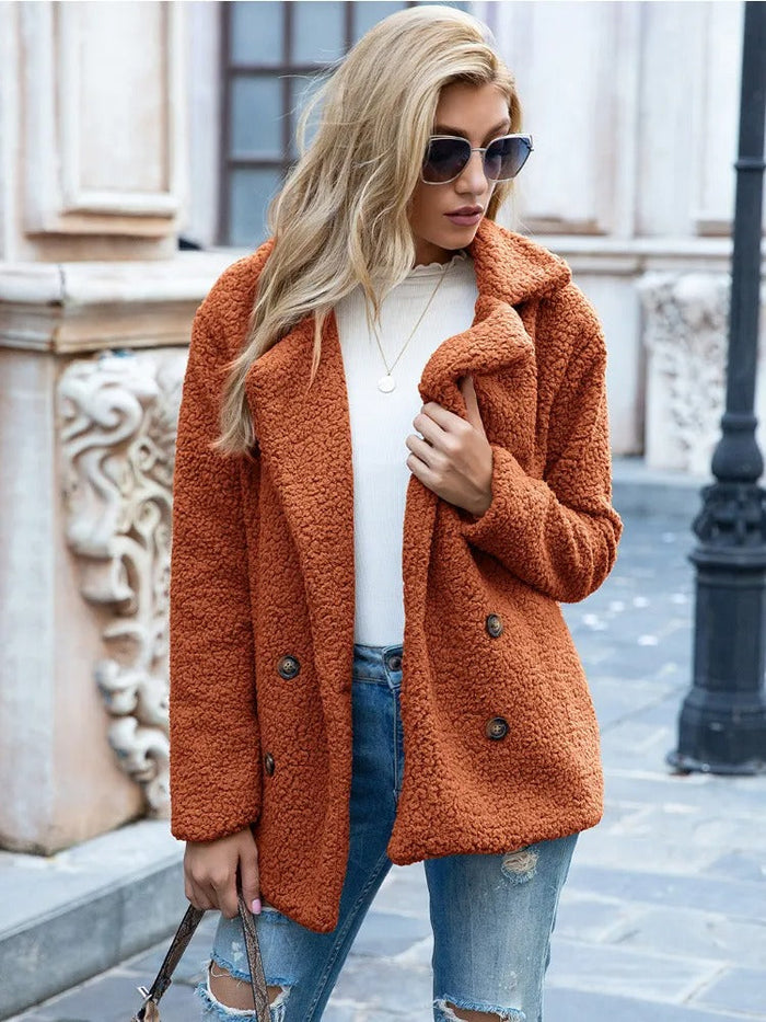 SOPHIA – ELEGANTE DOUBLES-BREASTED TEDDY COAT