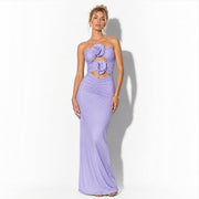 Maxi Jurk Dames Cut Out Floral Formeel