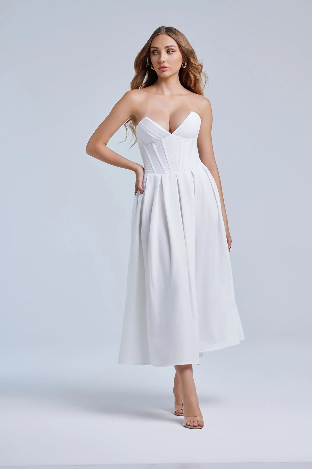 Maxi Jurk Dames Figuurvolgend Open Rug Zomer
