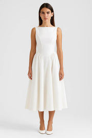 Midi Jurk Dames Open Rug Aansluitend Casual Zomer