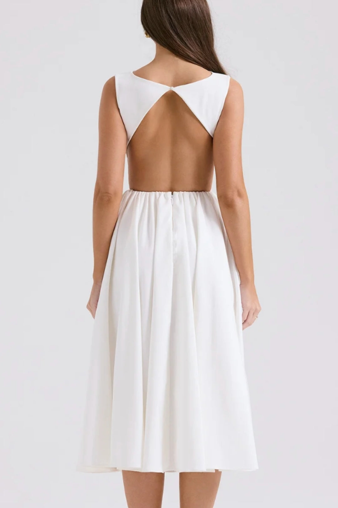 Midi Jurk Dames Open Rug Aansluitend Casual Zomer