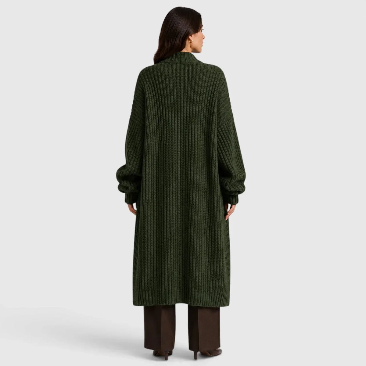 Oversized gebreide jas met zakken