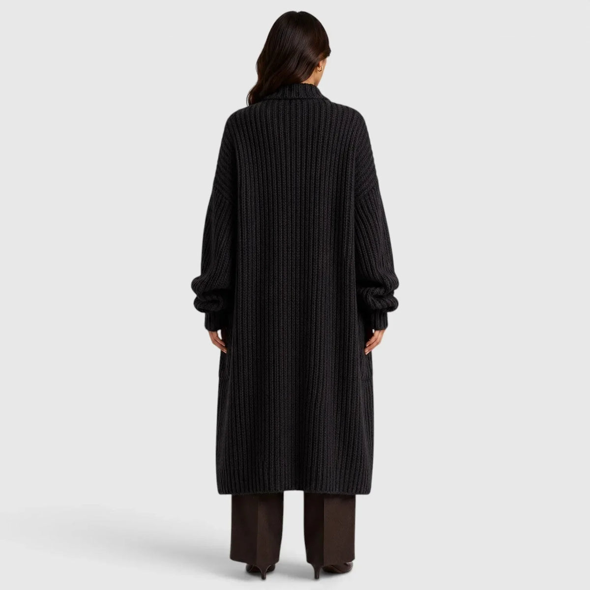 Oversized gebreide jas met zakken
