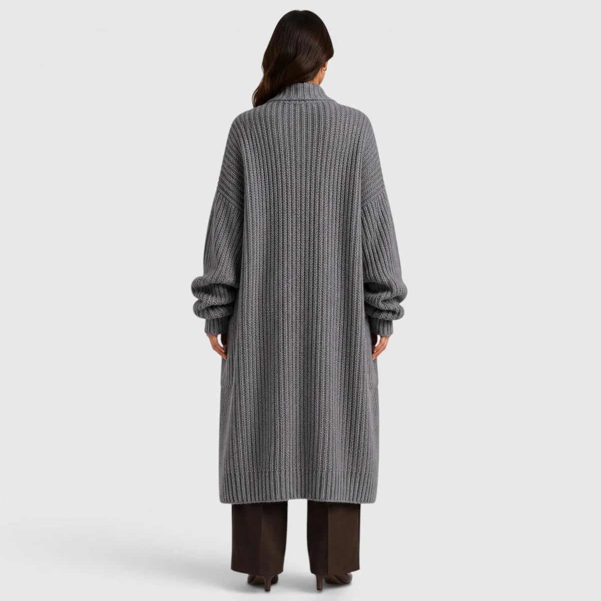 Oversized gebreide jas met zakken