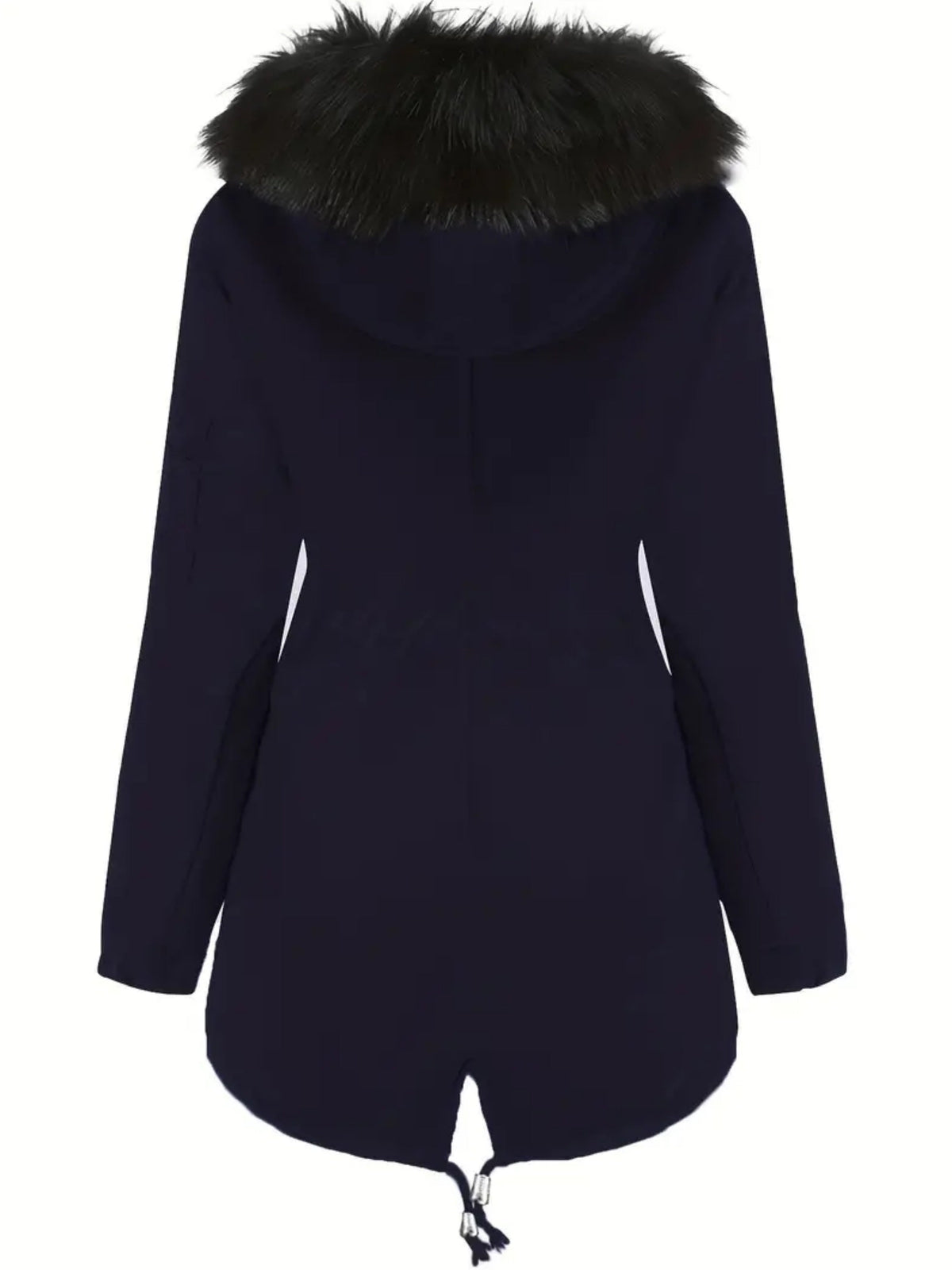 Nina | Ritsbare fuzzy hoodie parka jas