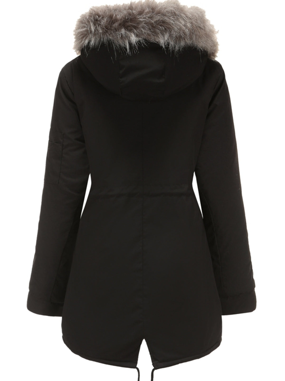 Nina | Ritsbare fuzzy hoodie parka jas