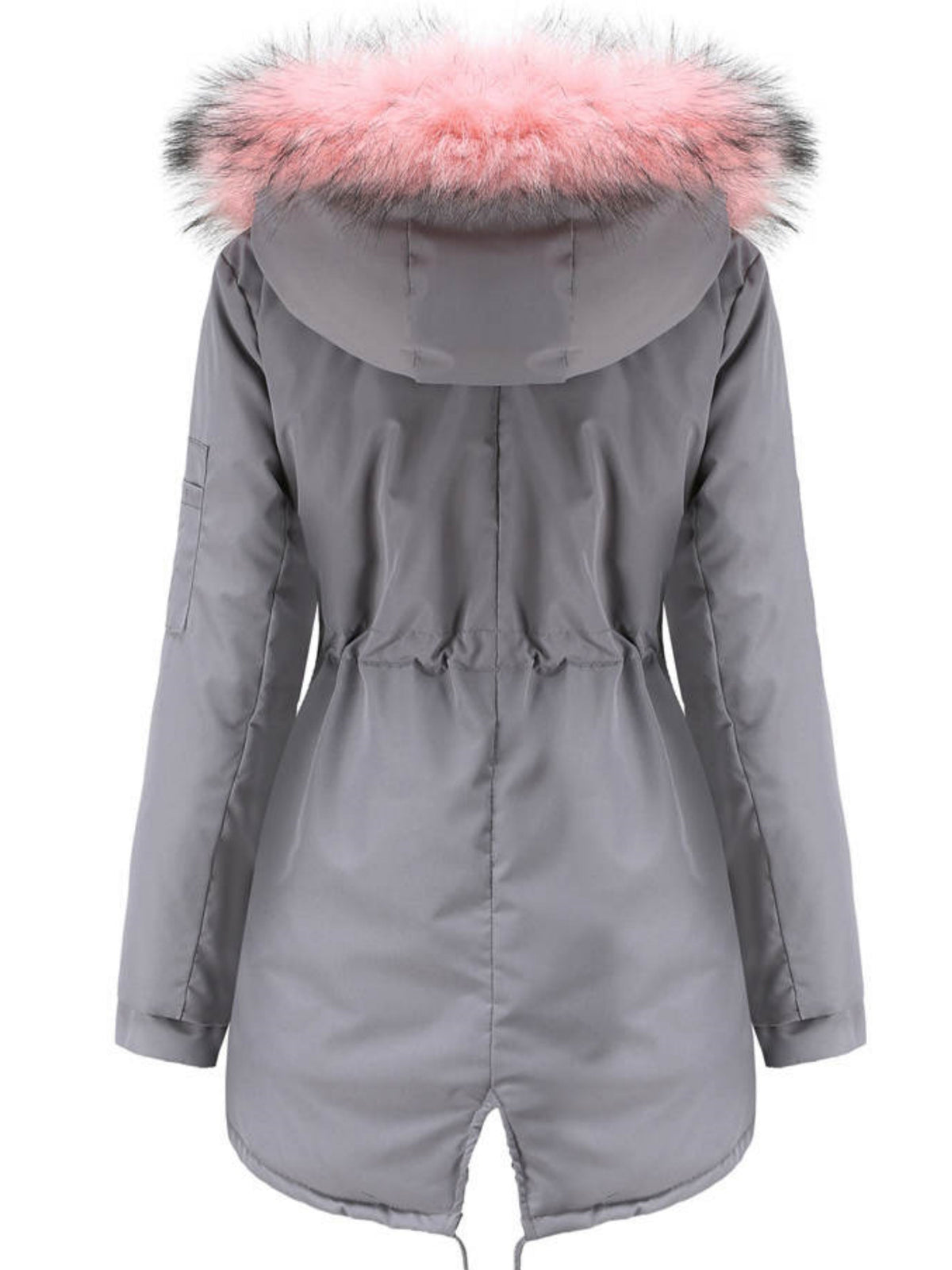 Nina | Ritsbare fuzzy hoodie parka jas