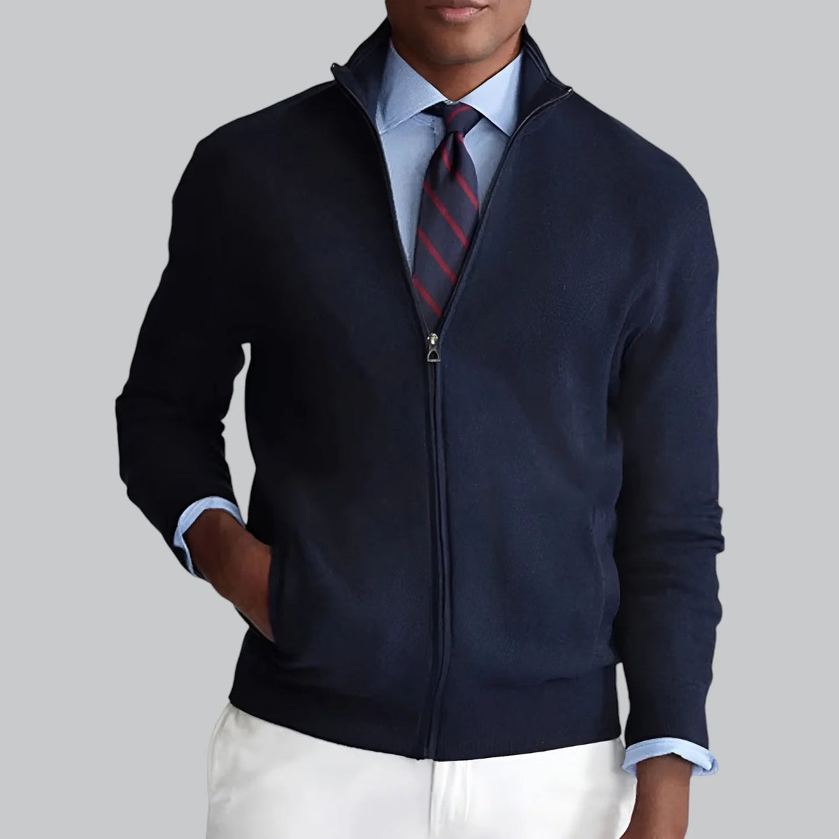 Luxe Warm Heren Vest Met Ritsdetail - Eirfall