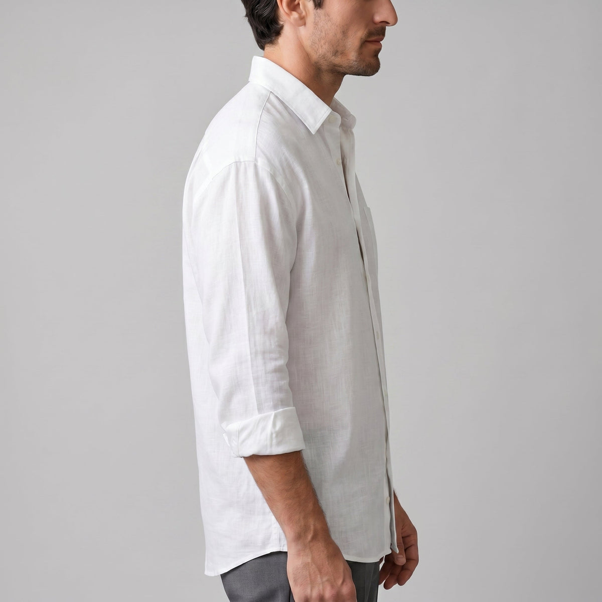 Overhemd Heren Oversized Lange Mouwen Casual