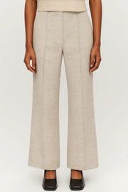 Pantalon Dames Wijde Pijp High Waist Persvouw Casual