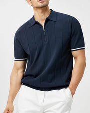Polo Heren Contrast Trim Lange Mouwen Casual