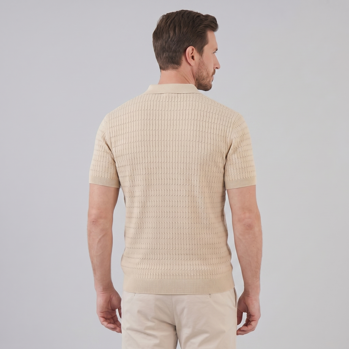 Polo Heren Slim Fit Lange Mouwen Smart Casual