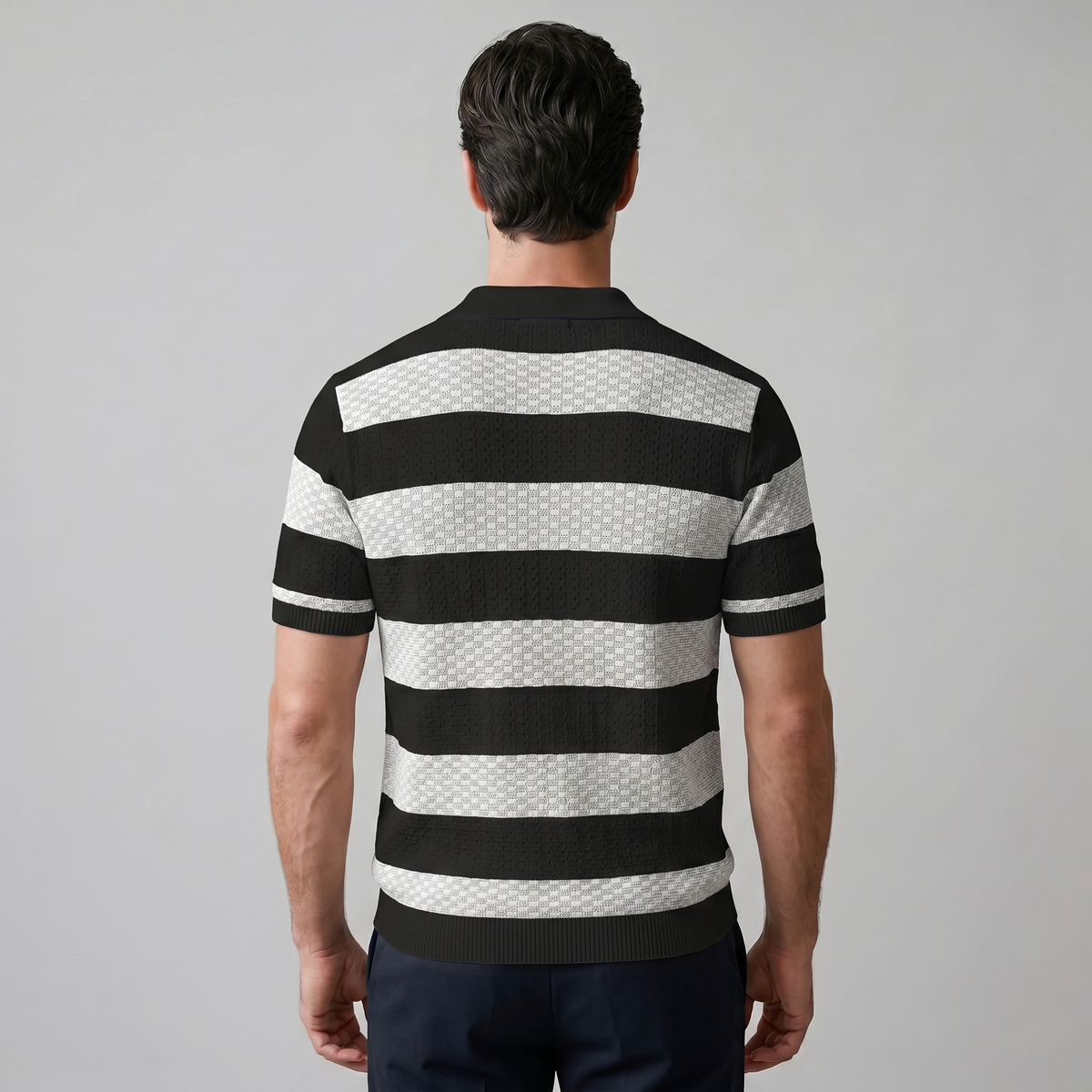 Polo Lange Mouwen Heren Smart Casual Gestreept