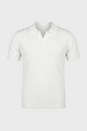 Polo Shirt Heren Regular Fit Geribde Knit Korte Mouwen