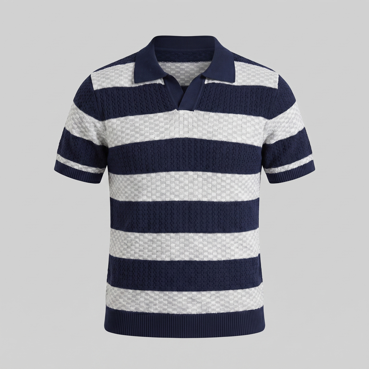 Poloshirt Heren Gebreide Textuur Lange Mouwen Casual Zomer