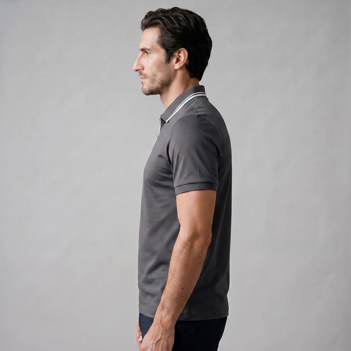 Poloshirt Heren Korte Mouwen Rits Casual