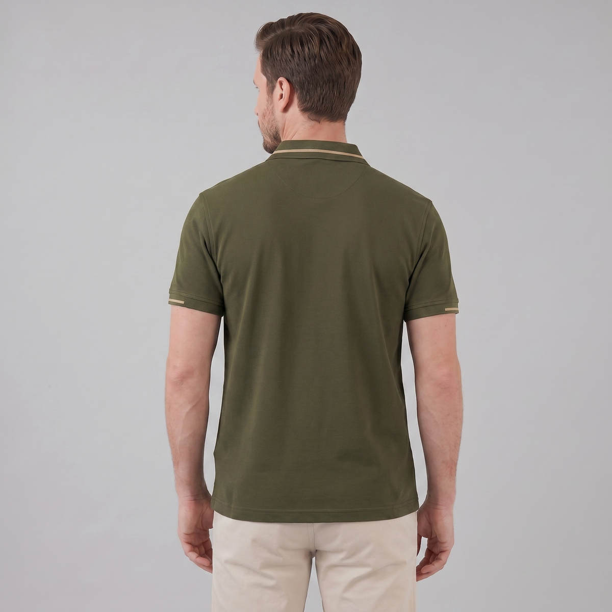 Poloshirt Heren Tailored Fit Contrast Kraag Casual
