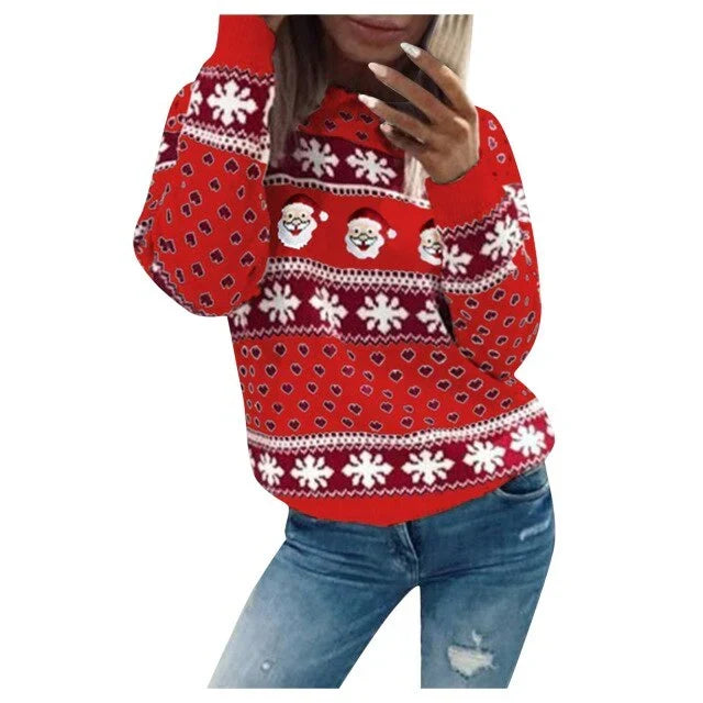 Warme Comfortabel Kersttrui voor Dames