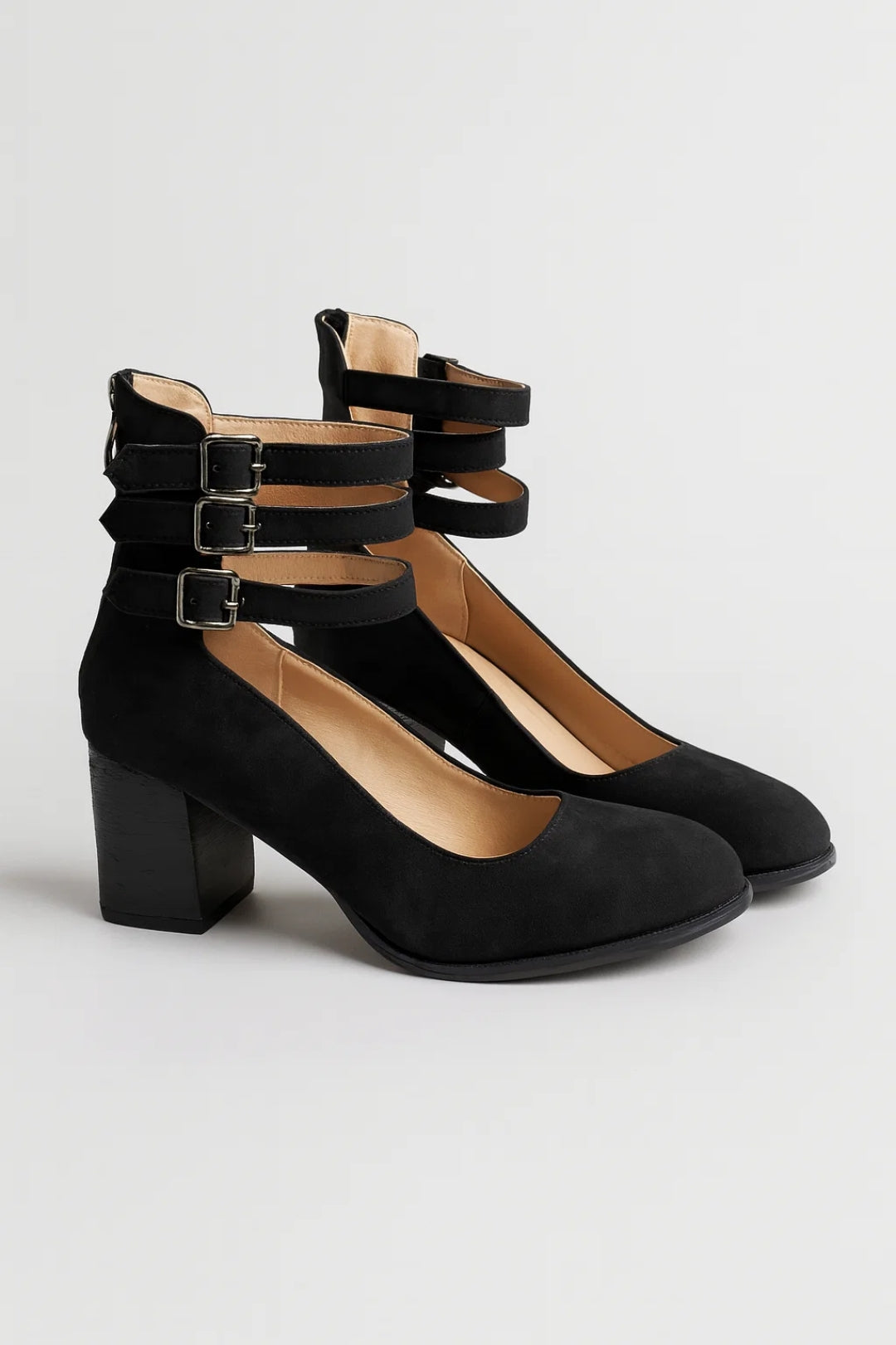 Pumps Dames Block Heel Enkelbandjes Elegant Casual