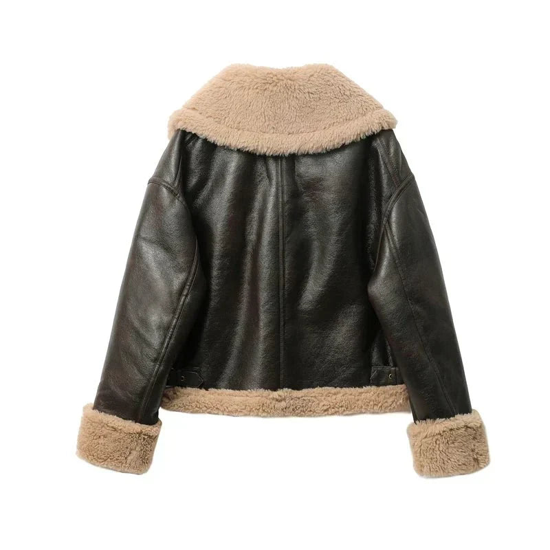 Stijlvol Warm Leren Jasje - Zara