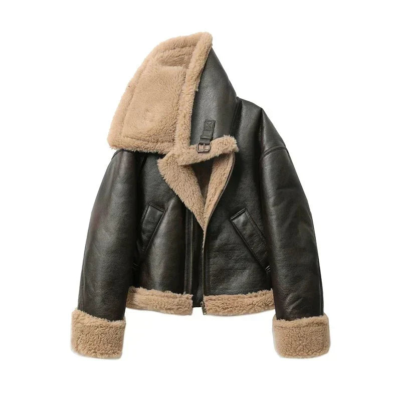 Stijlvol Warm Leren Jasje - Zara