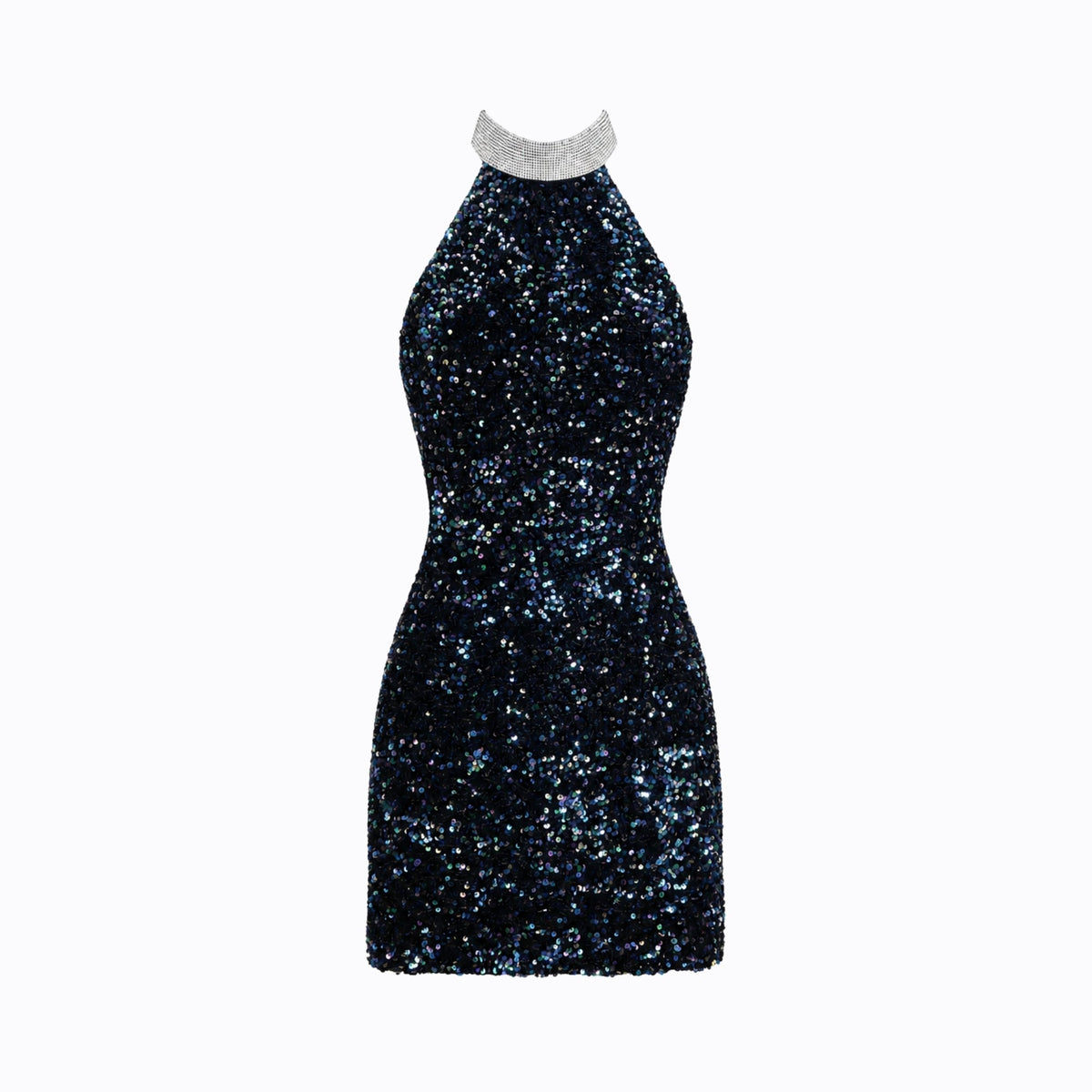 Sequin Halter Mini Jurk Dames Bodycon Elegant Avond