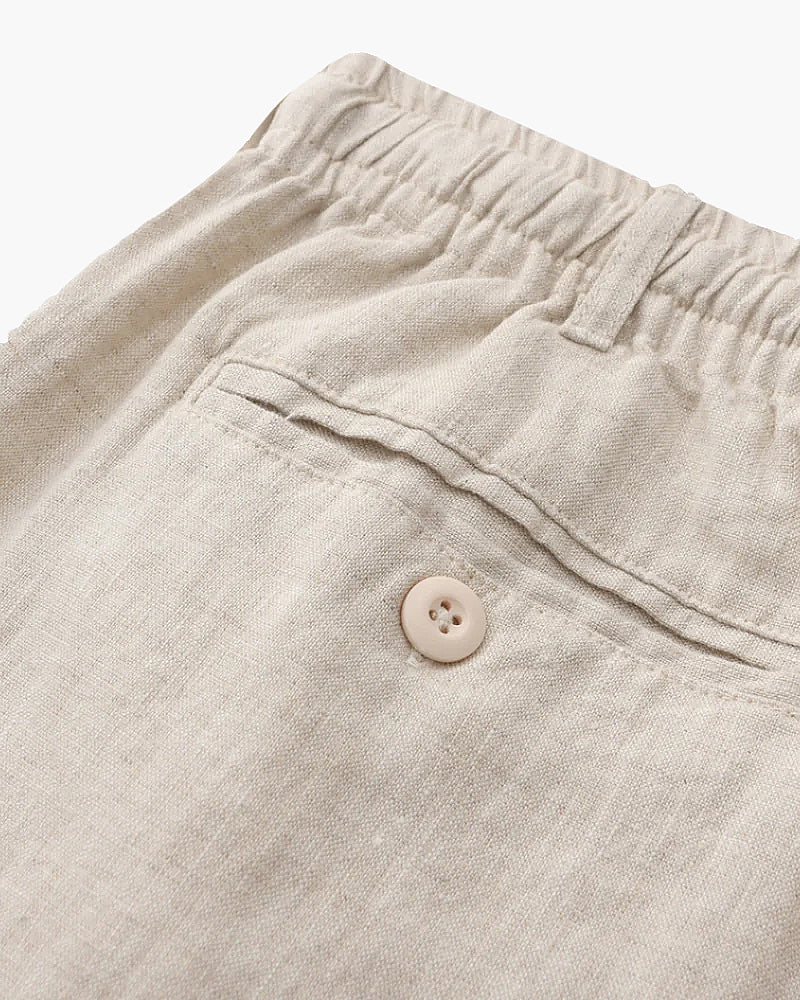 Shorts Heren Linnen Rechte Pasvorm Zomer Casual