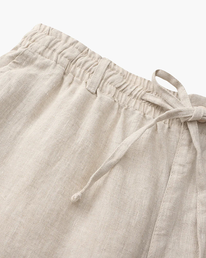Shorts Heren Linnen Rechte Pasvorm Zomer Casual