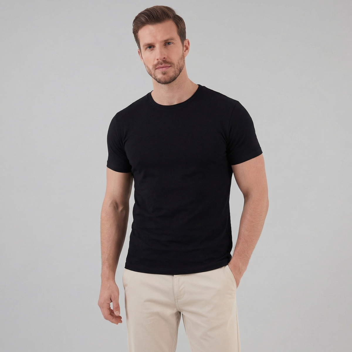 Slim Fit T-Shirt Heren Casual