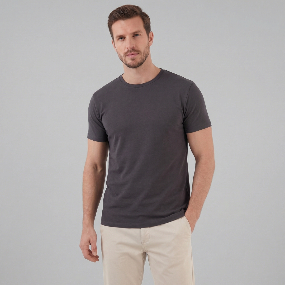Slim Fit T-Shirt Heren Casual