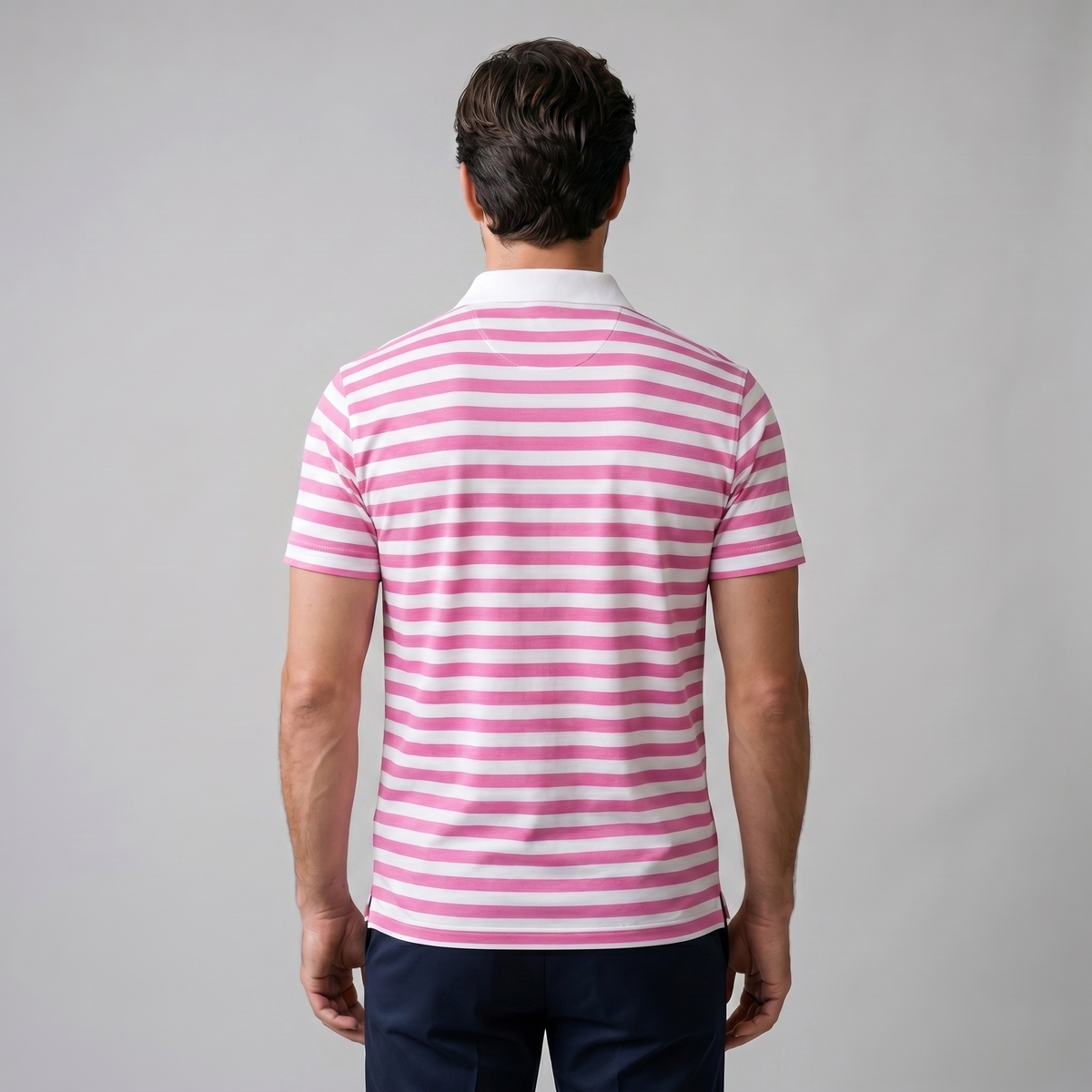 Smart Casual Polo Shirt Heren Korte Mouwen Gestreept
