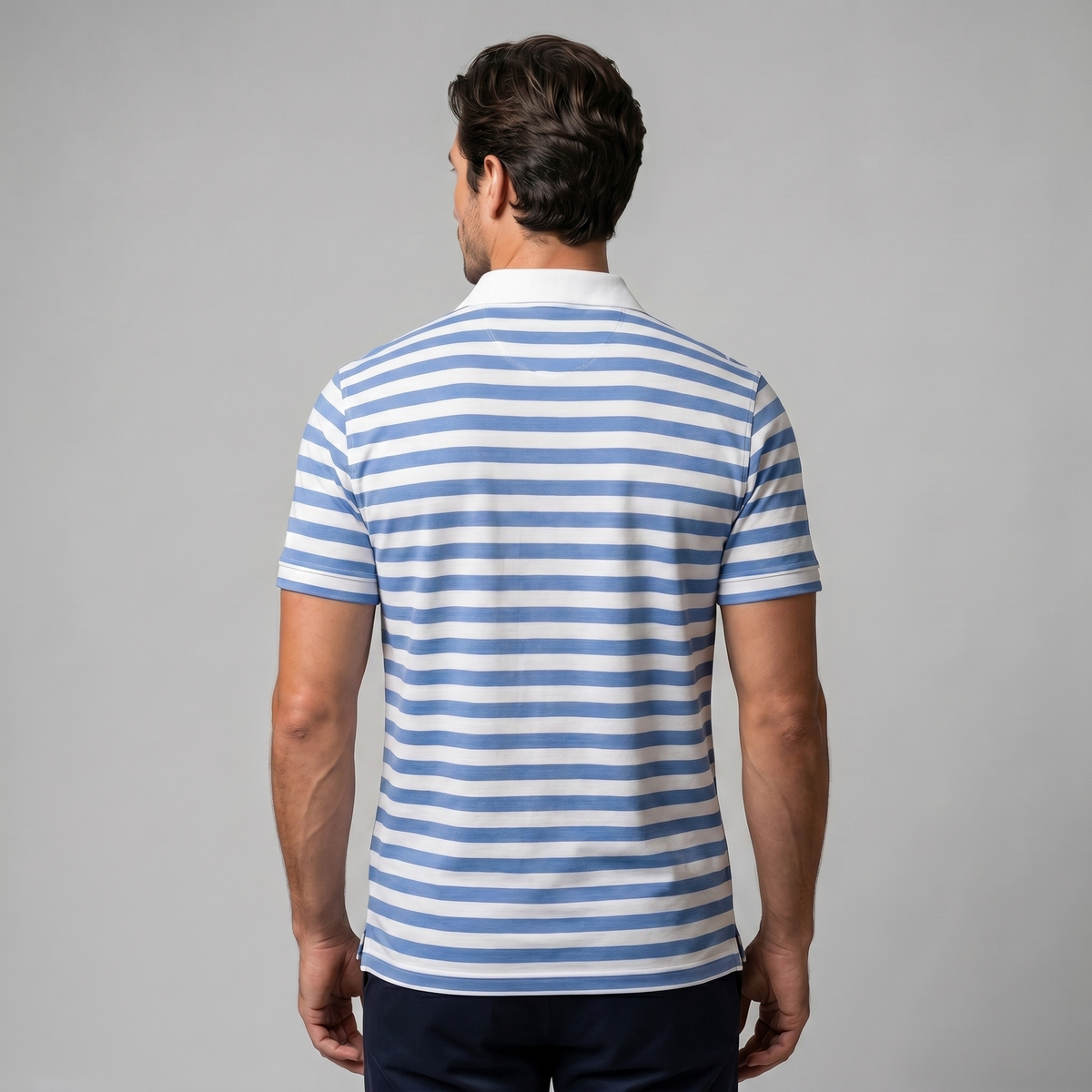 Smart Casual Polo Shirt Heren Korte Mouwen Gestreept